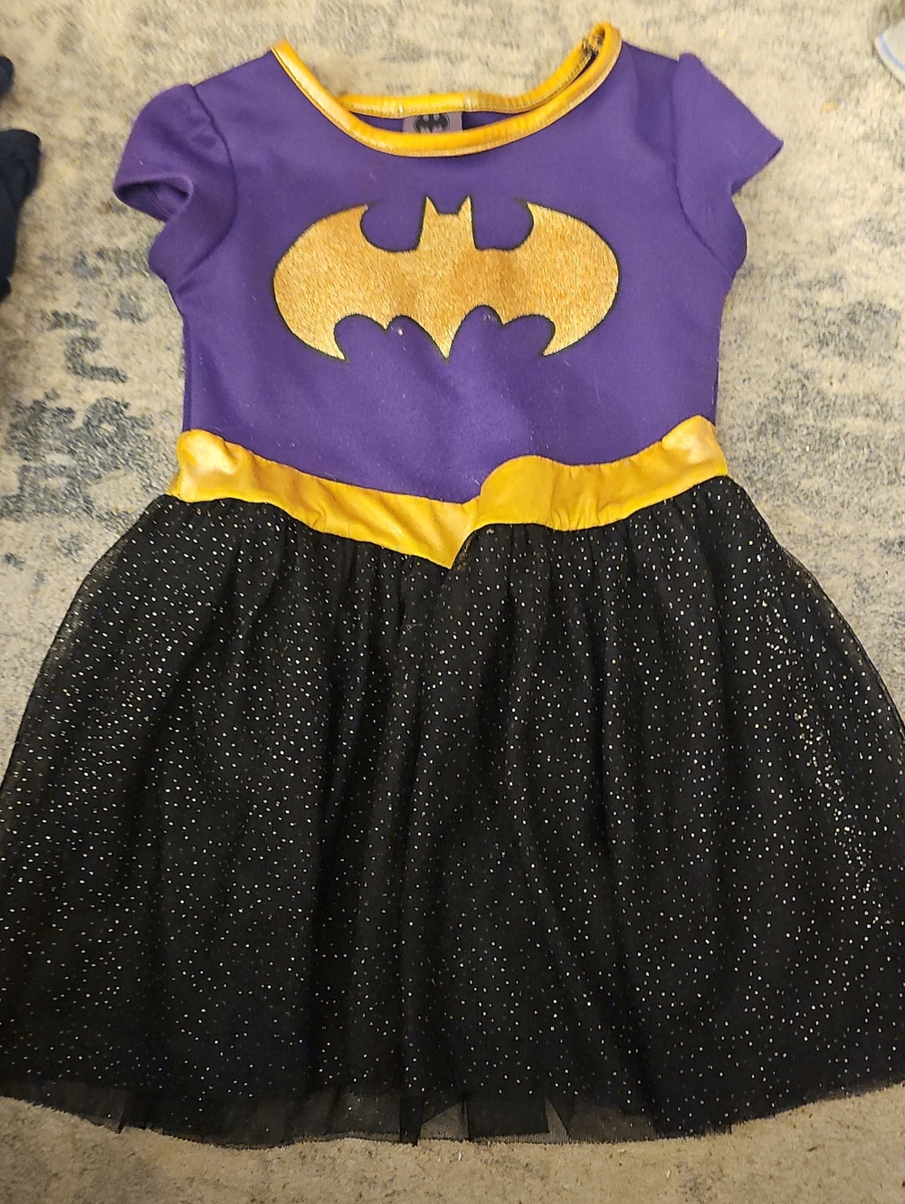 Batgirl Purple and Gold Sparkle Tutu Costume Dress